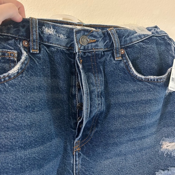 NWT Free People We The Free Deep Sea Blue Distressed Cotton Rolled Size 30 Short - Picture 9 of 11